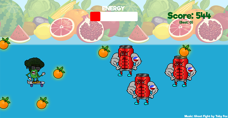 Screenshot from The Lunch Box Hero Mini-game.